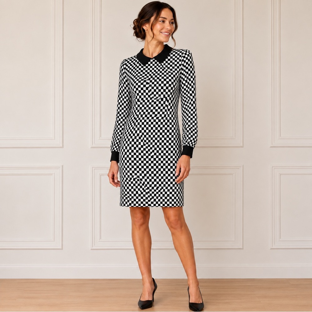 Kate Spade Silk Geometric Sheath Dress Quiet Luxury Size 00